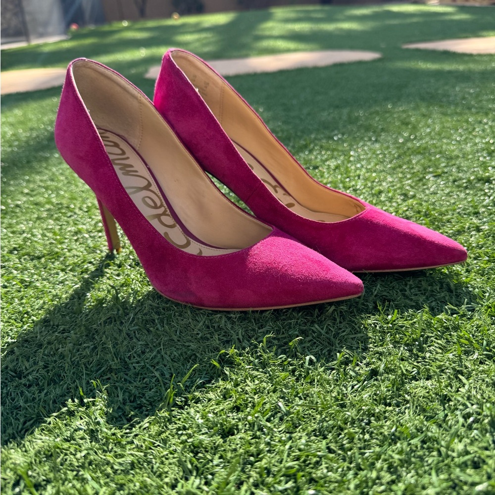 Sam Edelman Hazel Size 8 Fuchsia Pointed Toe Suede Heels